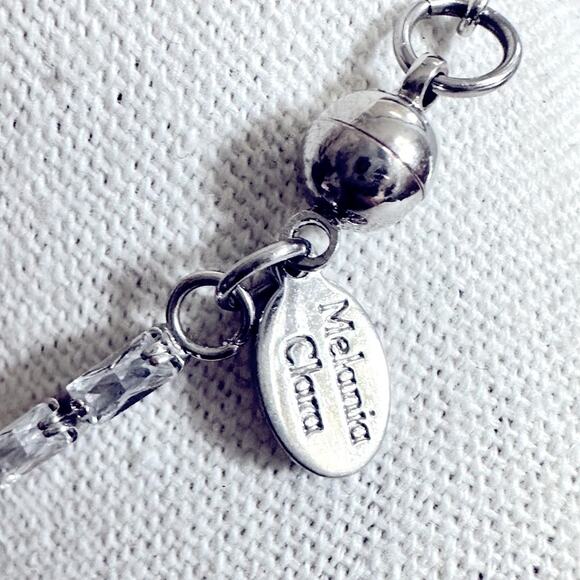 Melania Clara Necklace Costume Jewelry Rhinestone 15.5" to 19" Long 3" extender - Picture 4 of 11